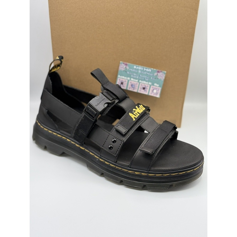 Dr. Martens Pearson Men's Sandals Size 14 Black Leather Slip-On NWOB